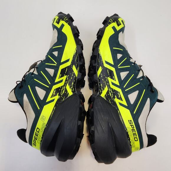 Salomon Mens Speedcross 6 GTX Trail Running Shoes Size 6 Black Green White - Picture 8 of 9